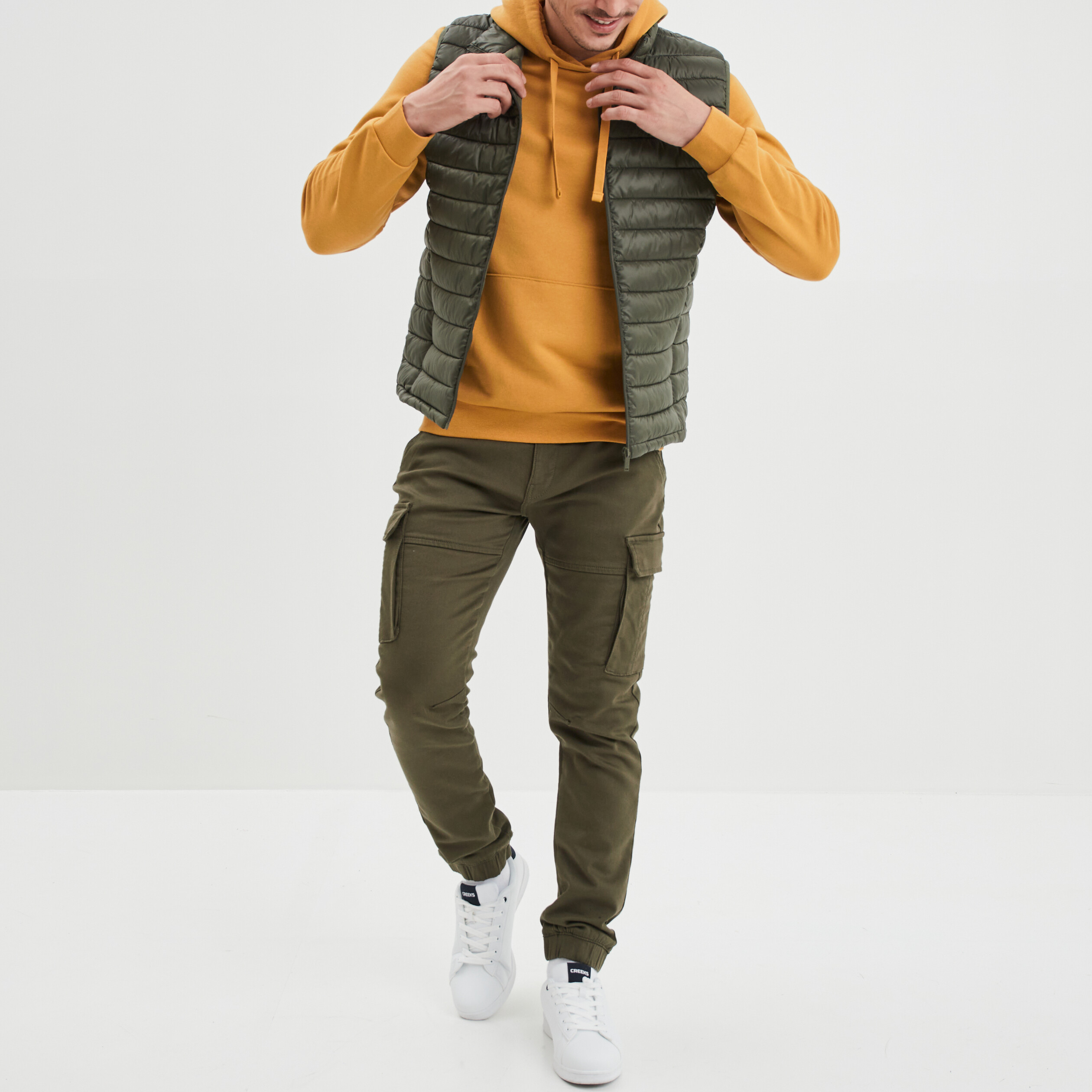Pantalon cargo à coulisse vert kaki homme | La Halle