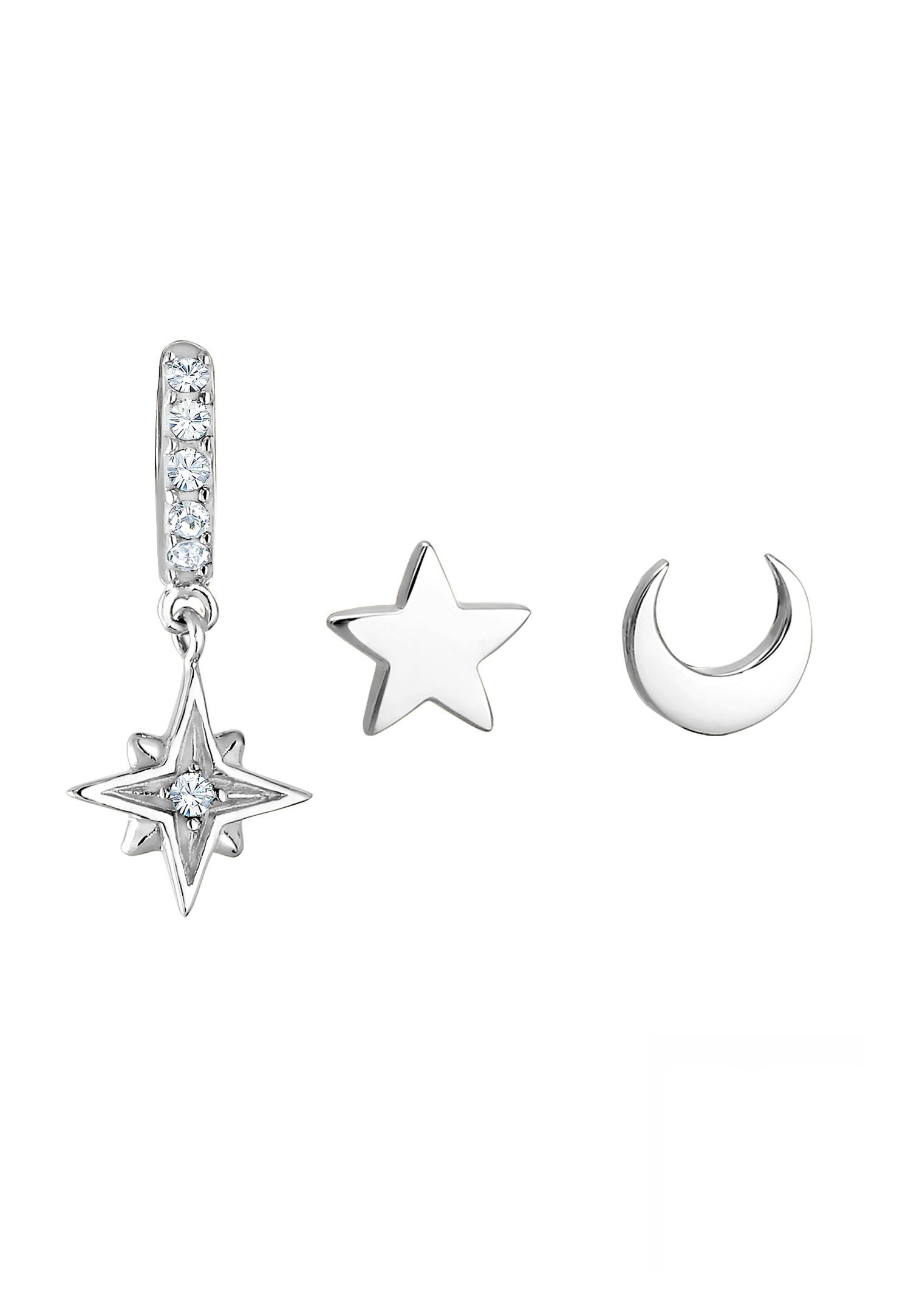 Ženski komplet zvezde in lune Elli s kristali iz 925 sterling srebra