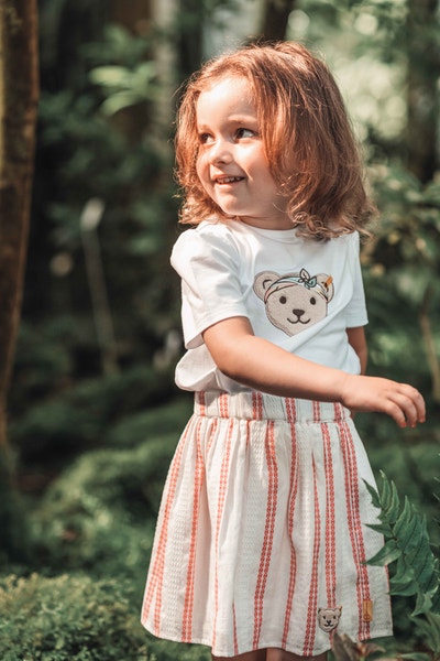 T-Shirt kurzarm, weiß für Mädchen
