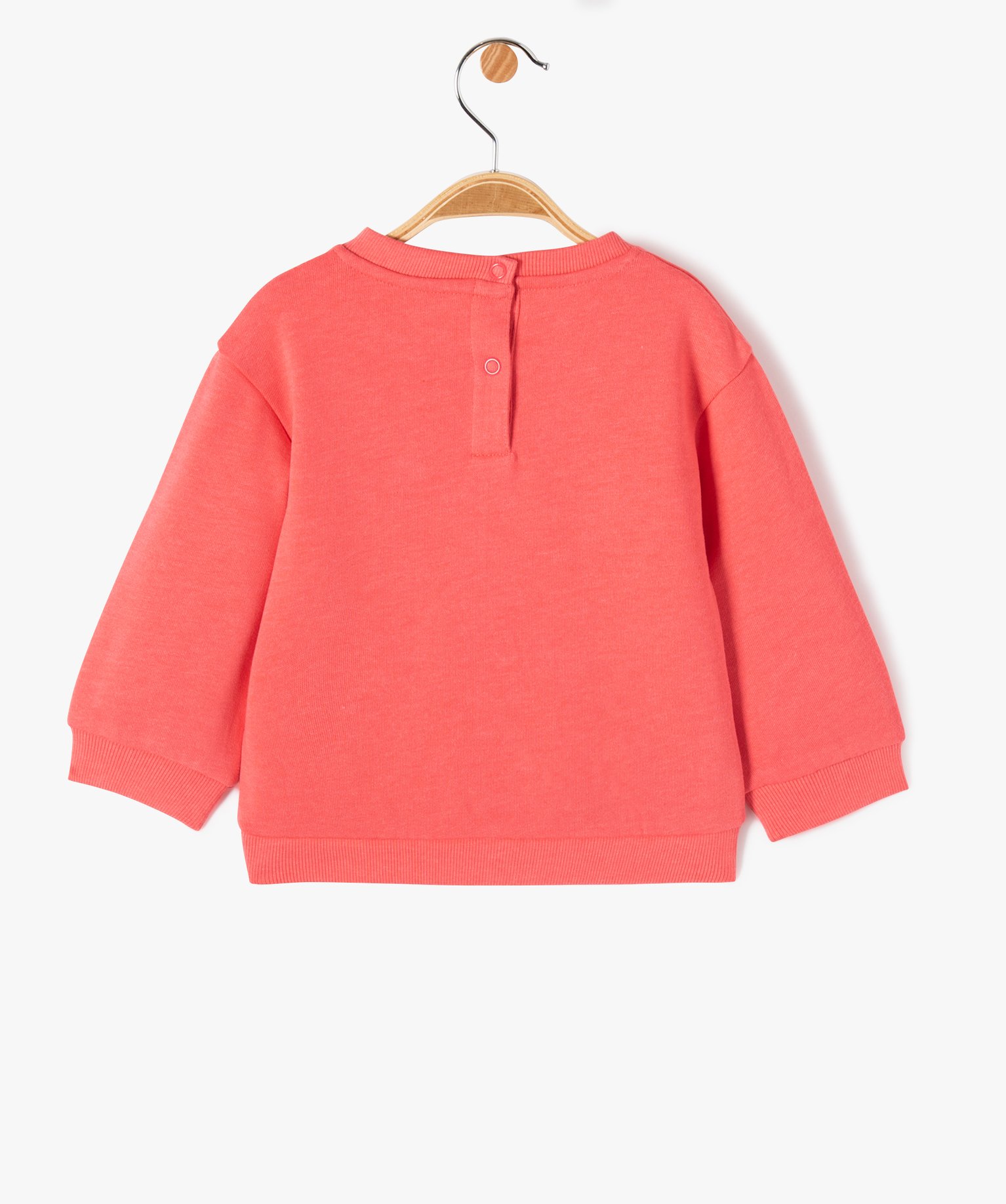 Sweat molletonné avec motifs et message bébé fille rose fonce | GEMO