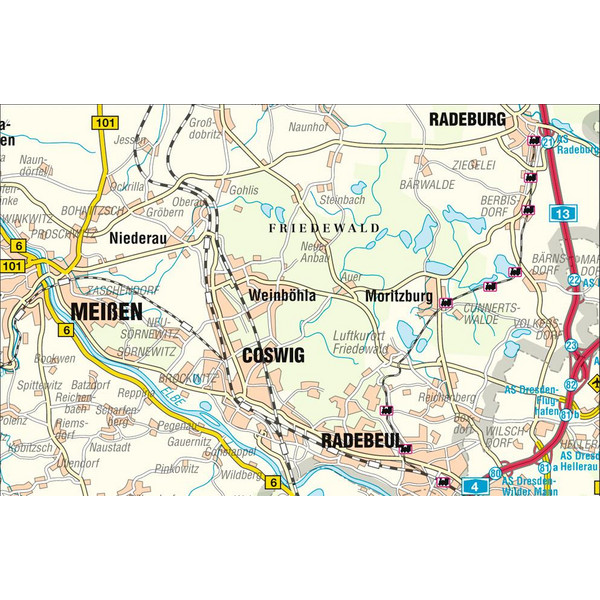 Friedewald - Moritzburger Teichgebiet - Spaargebirge  1 : 33 000 - Wanderkarte