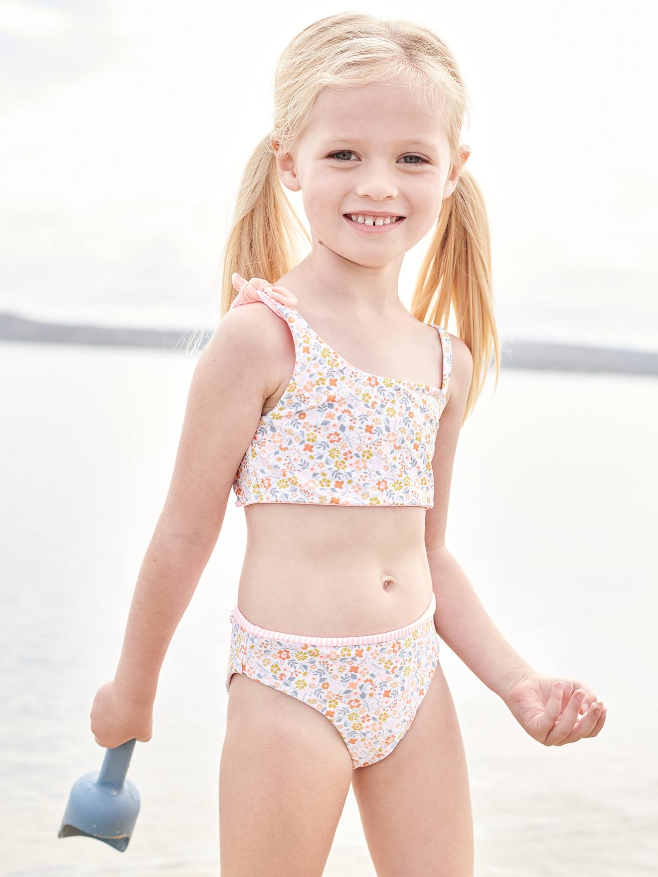 Vertbaudet Wendbarer Mädchen Bikini Oeko-Tex - koralle
