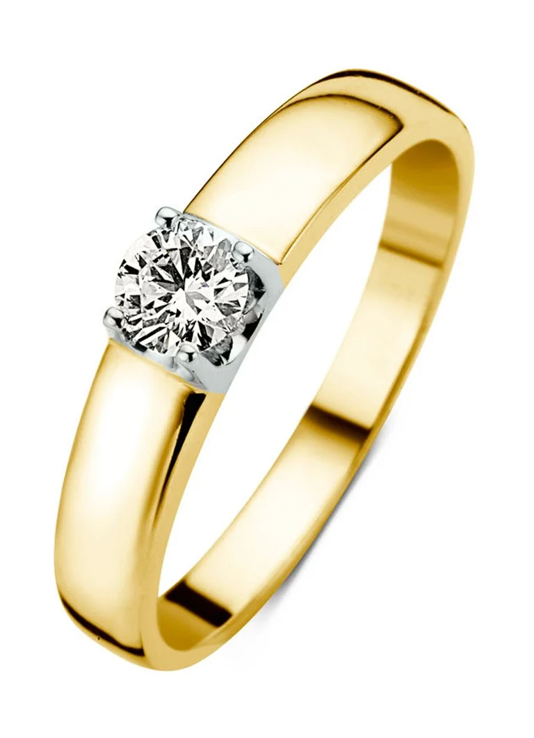 Diamond Point Yellow gold solitaire lab-grown diamond ring, 0.34 ct. 0.34 ct diamond Lab-grown diamond