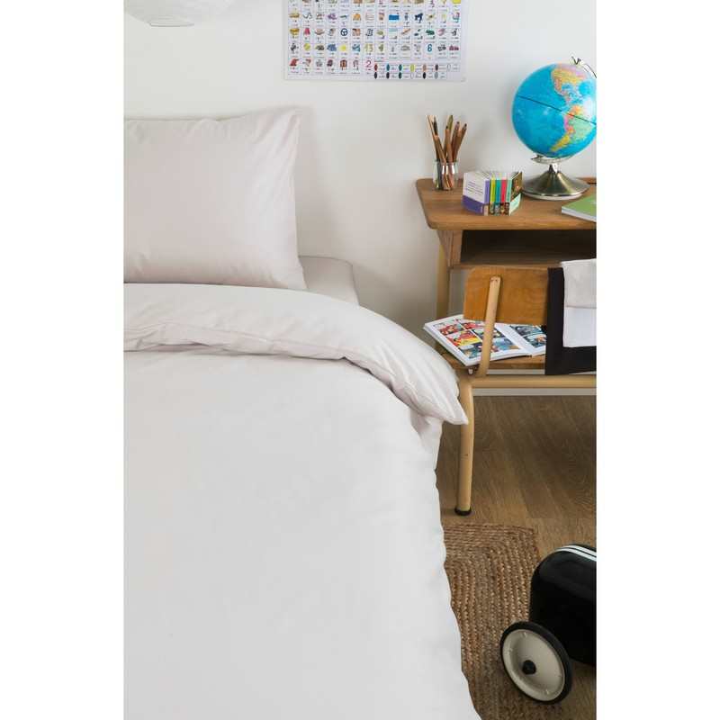 Housse de couette unie en Coton Bio pour lit 1 personne