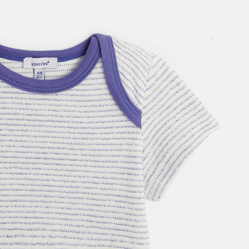 Combishort en coton éponge bébé violet Absorba