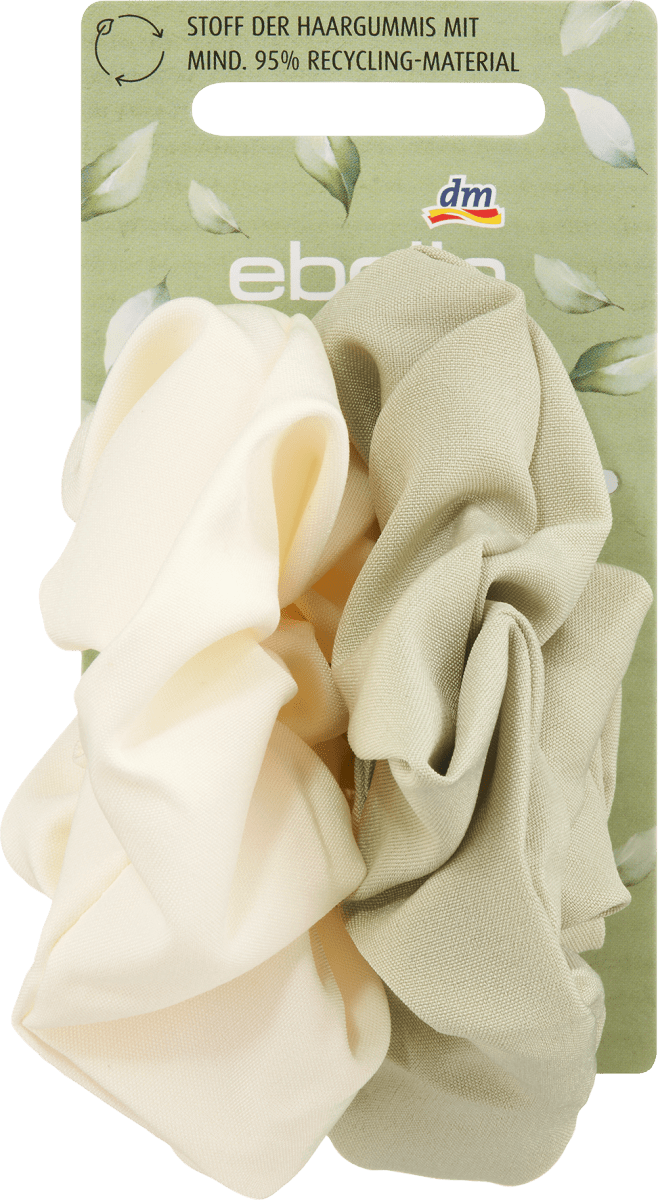 Scrunchies recycelt weiß & grün, 2 St