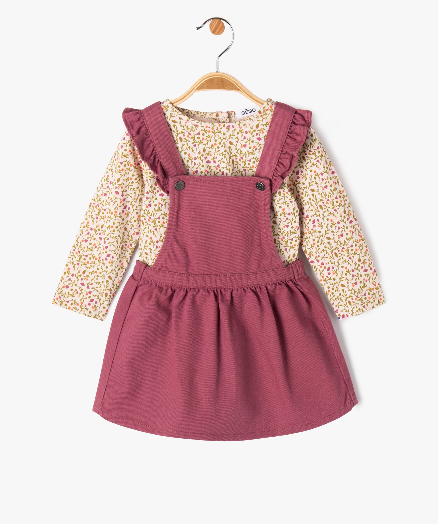 Ensemble bébé fille 2 pièces : robe + tee-shirt à manche... rose | GEMO