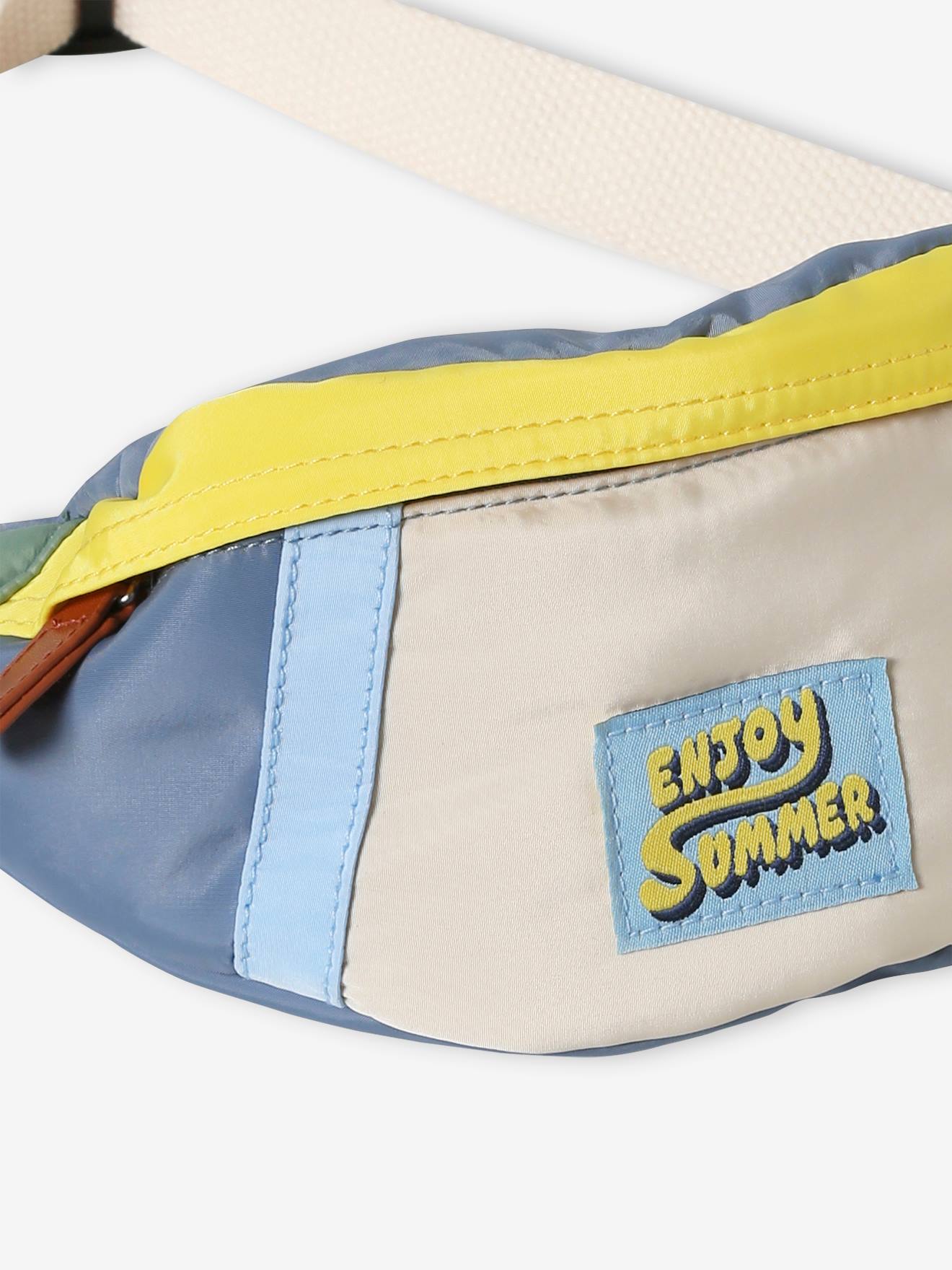 Vertbaudet Jungen Bauchtasche, Colorblock - wollweiß