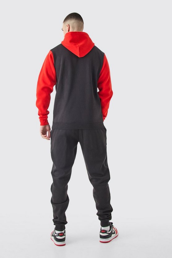 Tall Slim-Fit Colorblock Trainingsanzug mit Reißverschluss