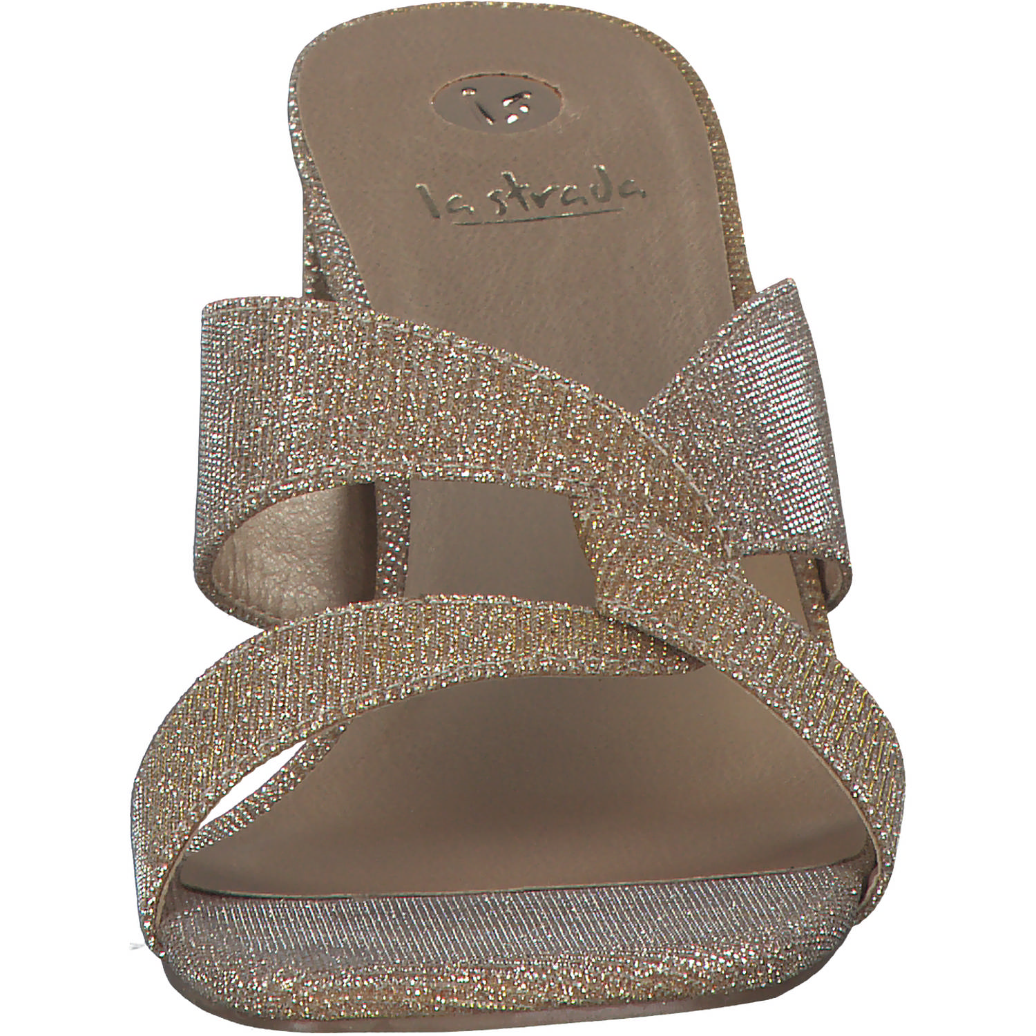 La Strada 2201014, Plateau-Pantoletten, Damen, champagne glitter