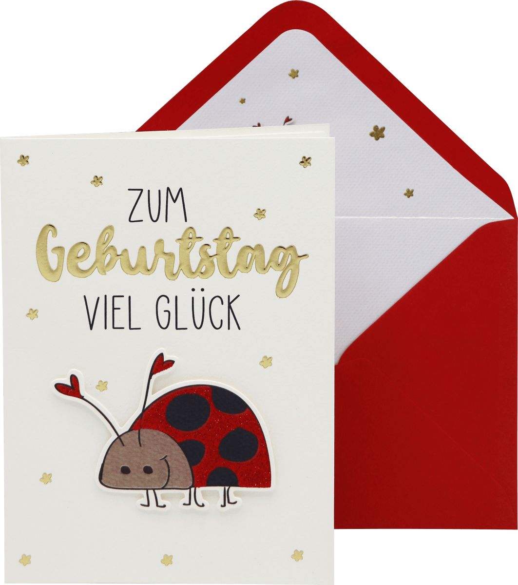 Grußkarte Geburtstag Marienkäfer, 1 St