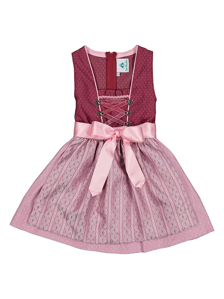 Isartrachten Dirndl in Bordeaux/ Rosa günstig kaufen