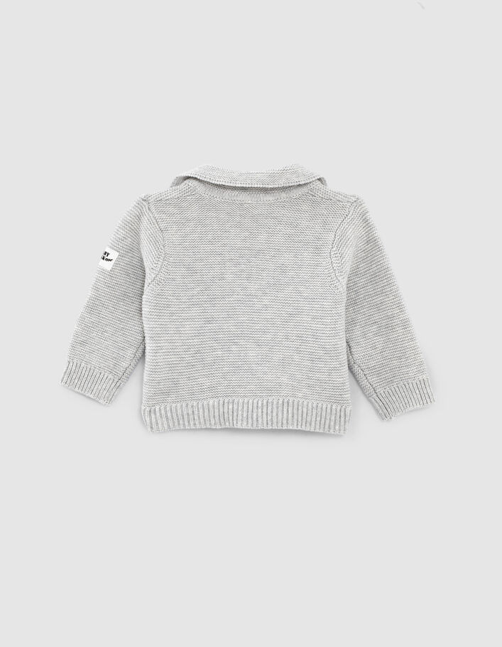 Cardigan mastic chiné esprit motard tricot coton bio bébé