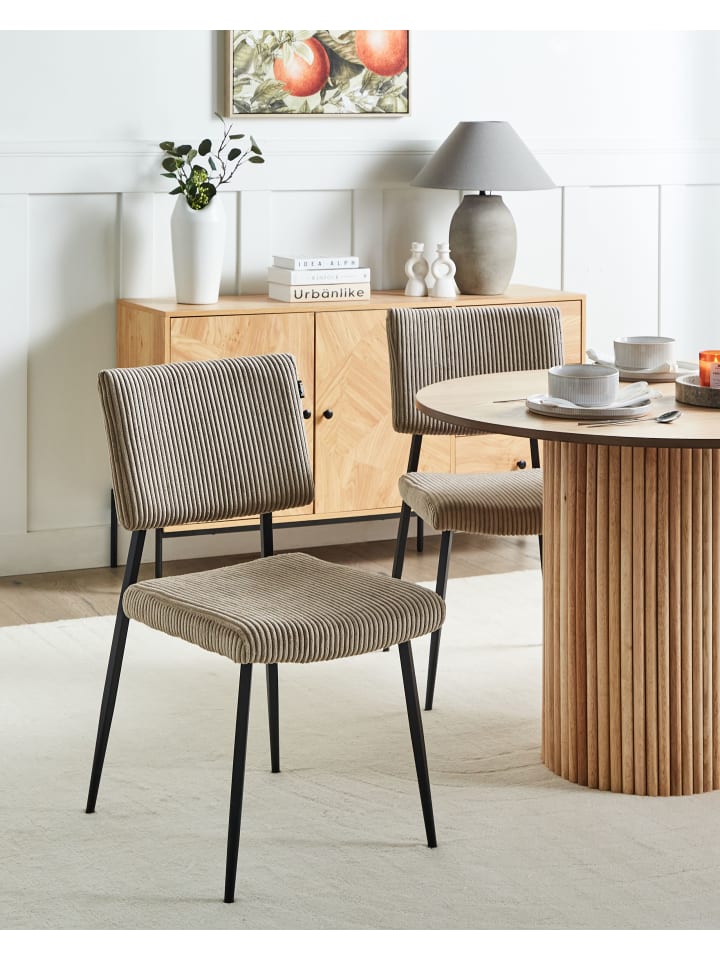Beliani 2er-Set Esszimmerstuhl STURGIS in Beige/Schwarz günstig kaufen onesize