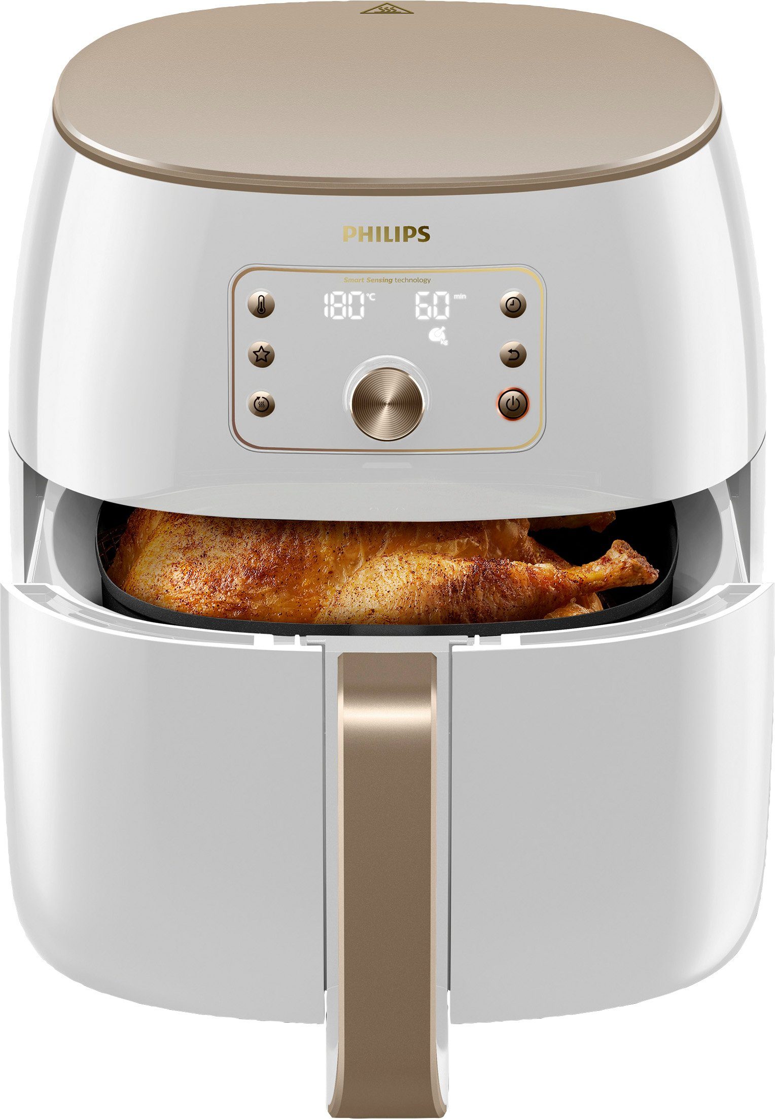 Philips Heißluftfritteuse HD9870/20 Airfryer Premium XXL, 2225 W, Smart Sensing Technologie Fassungsvermögen 1,4kg, weiß