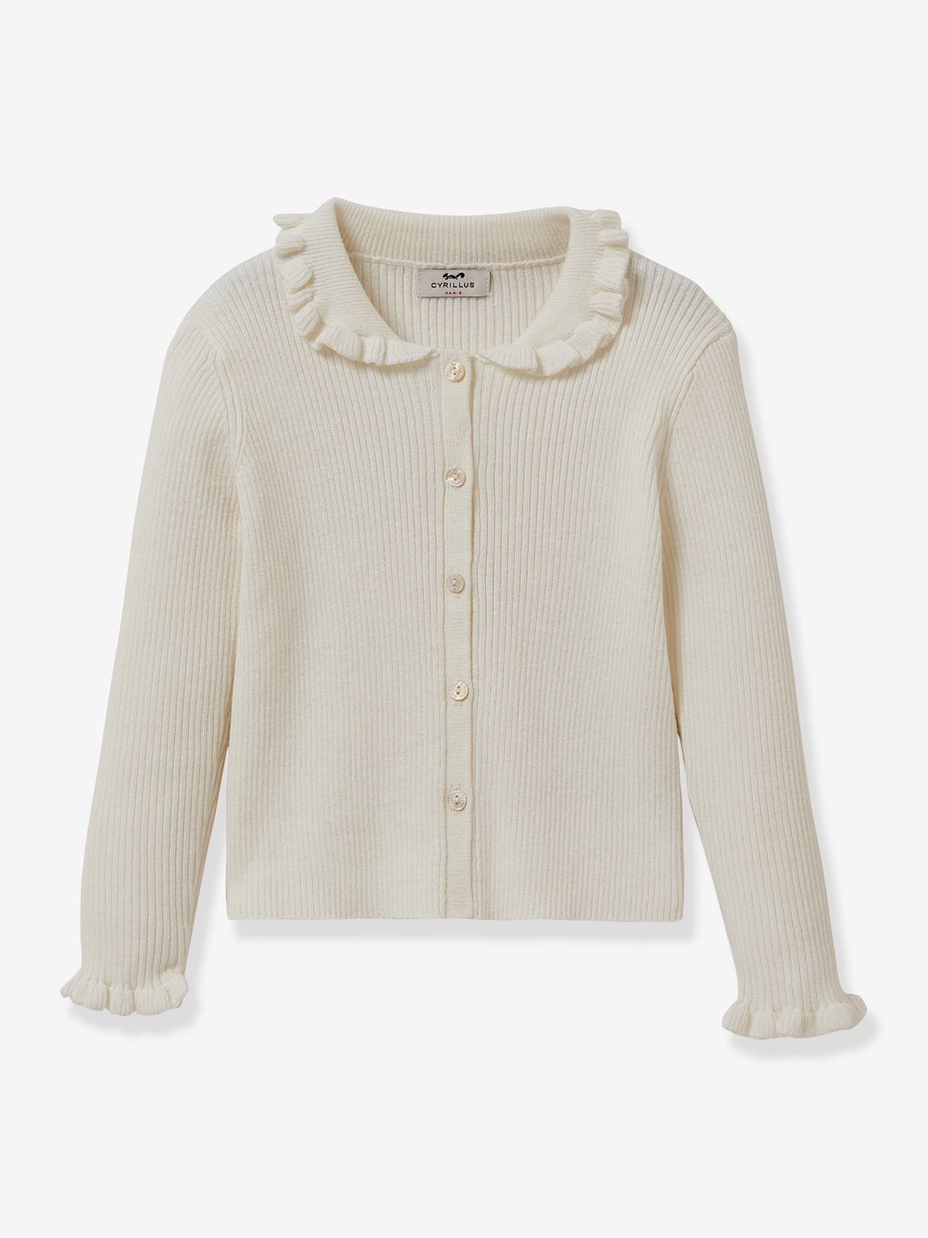 Cardigan à collerette fille CYRILLUS écru