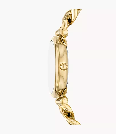 Fossil Set Armband Uhr Carlie 3-Zeiger-Werk Edelstahl goldfarben