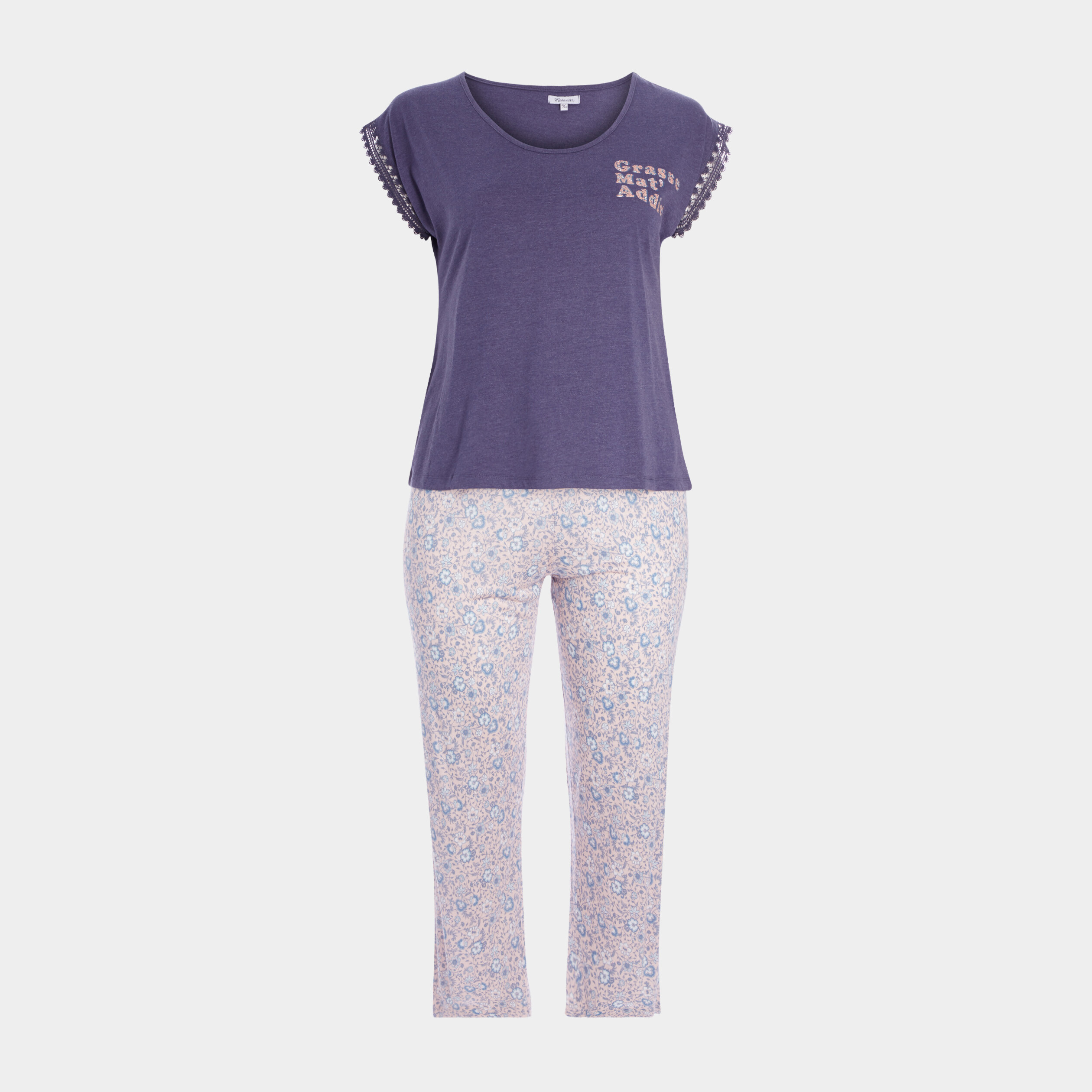 Ensemble pyjama 2 pièces rose femme grande taille | La Halle