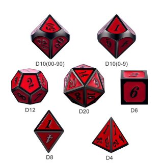 Metal & Enamel Dice Set: Rose & Gunmetal (7)