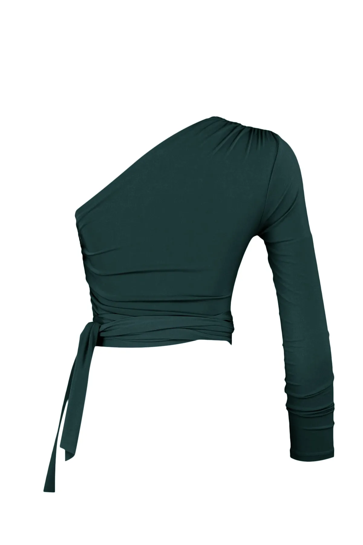Trendyol Collection  Smaragdgrüne, schmal geschnittene, detaillierte, einärmelige, bauchfreie, dehnbare Strickbluse TWOAW23BZ00094