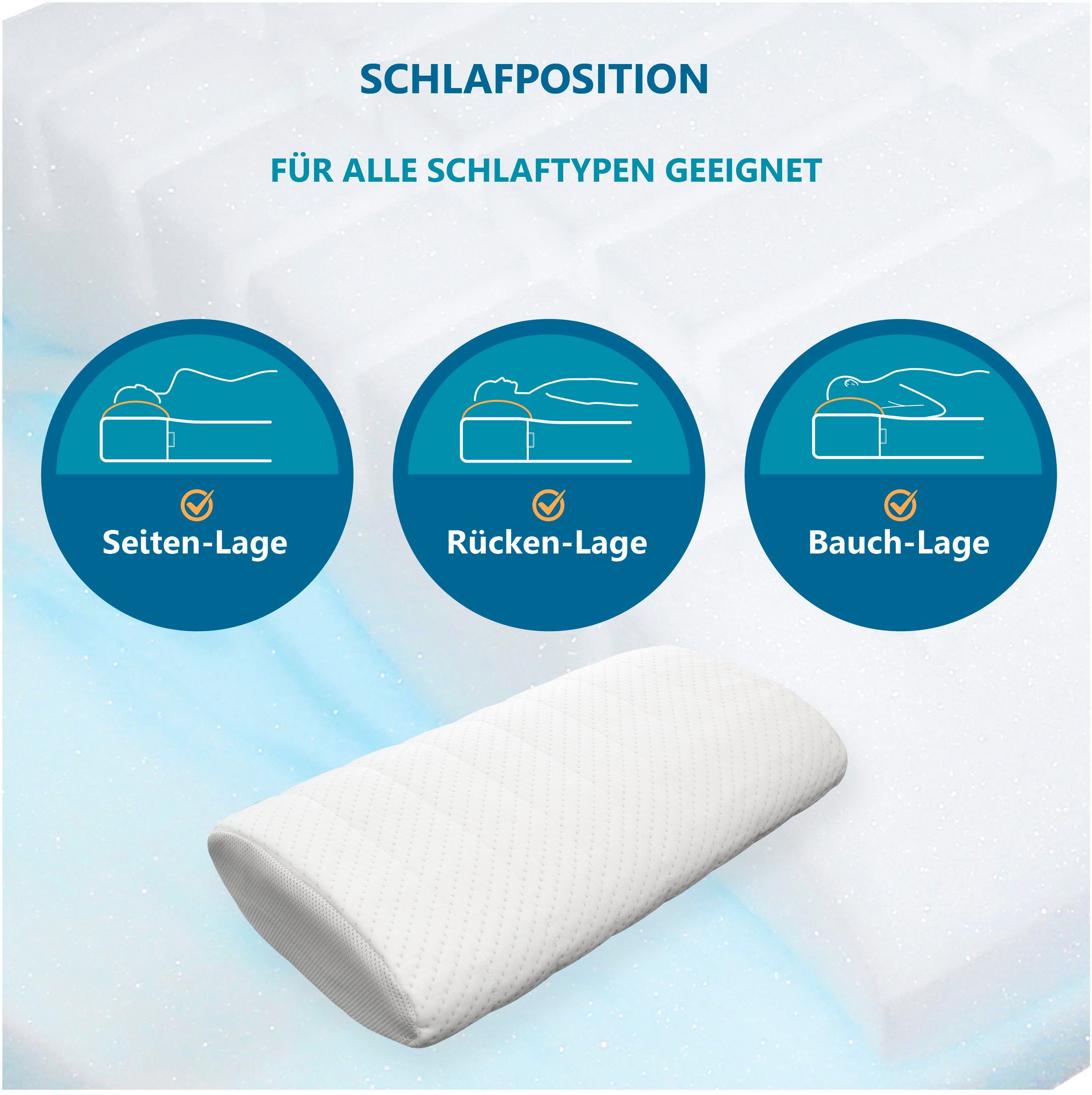 Nackenstützkissen Vario Flex, Beco, Füllung: Gelschaum & Komfortschaum, mit zwei Liegeseiten!