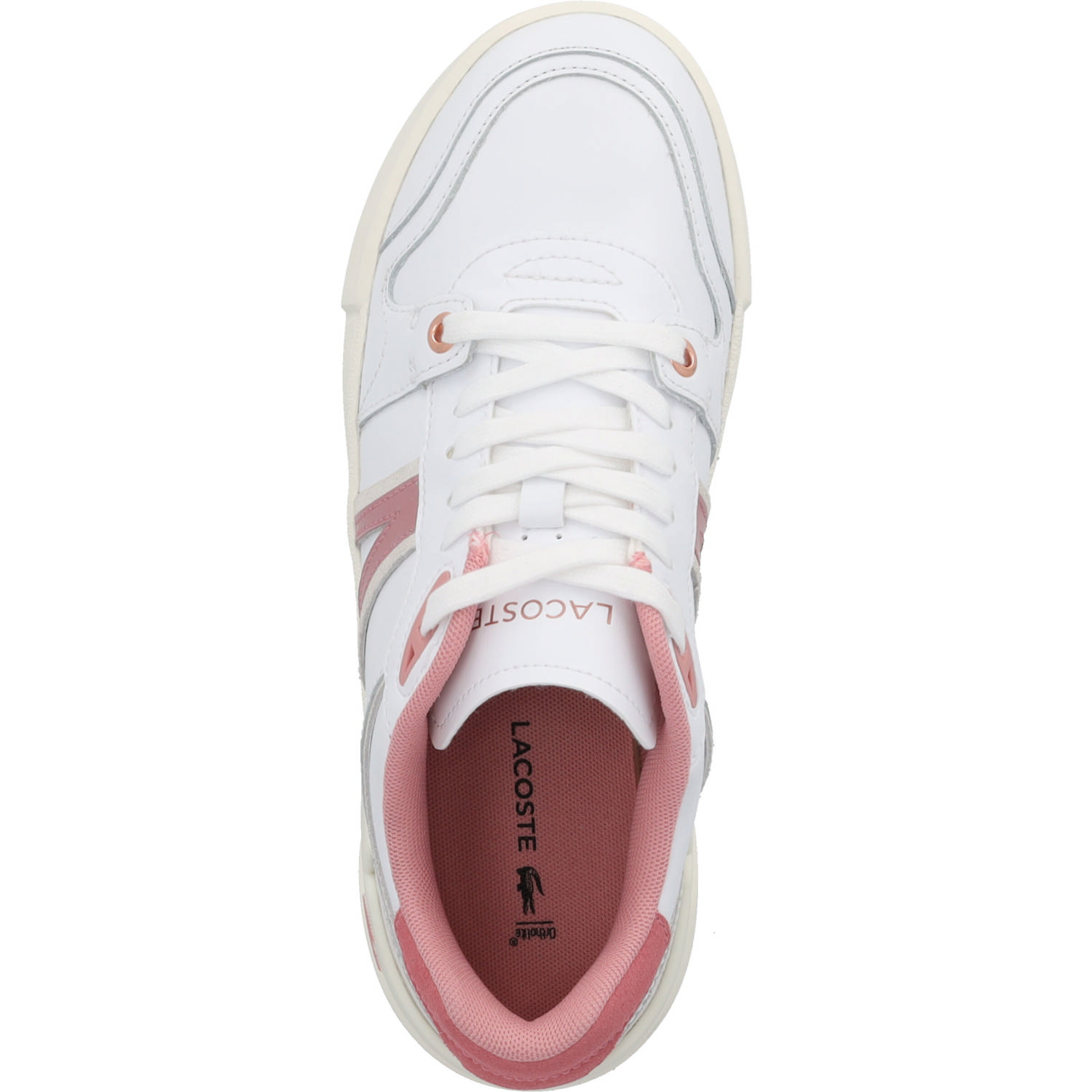 Lacoste L002 Evo 47SFA0050, Schnürschuhe, Damen, weiß / light pink