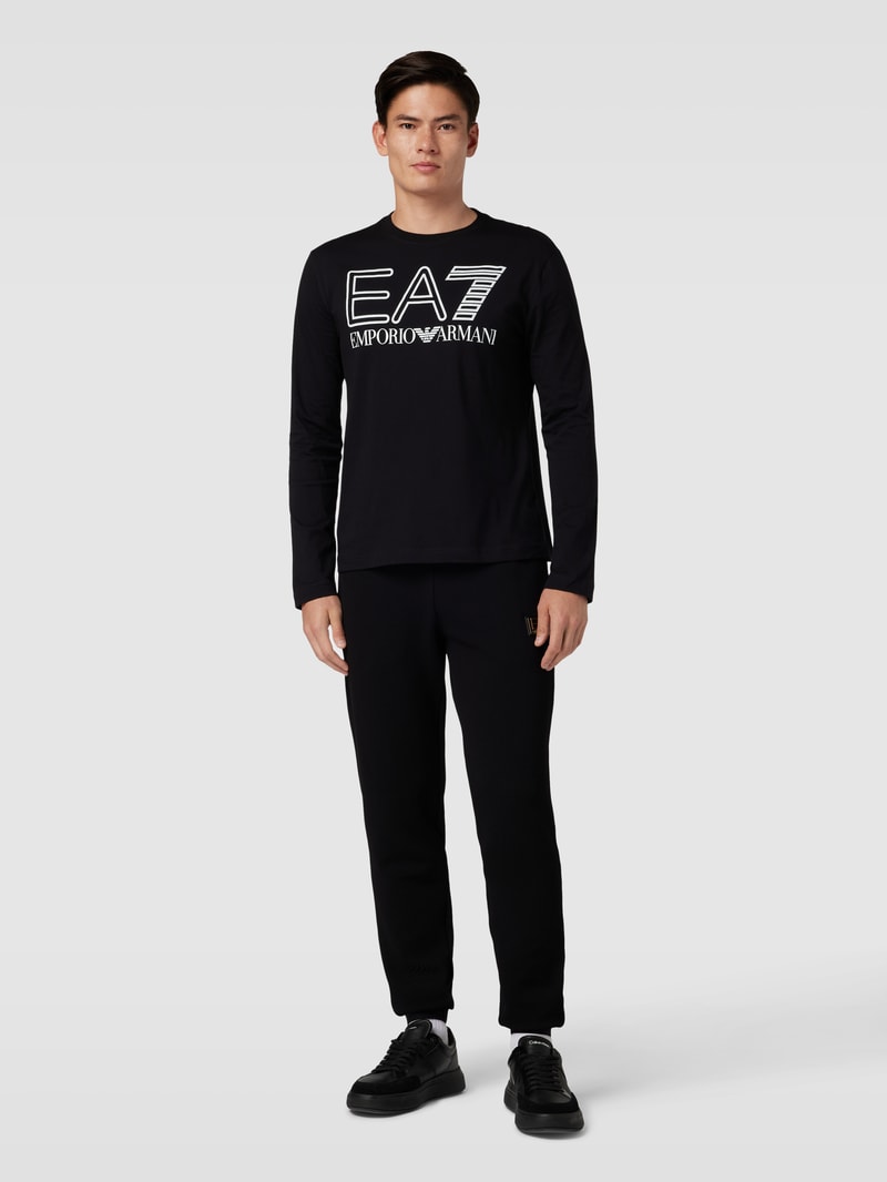Longsleeve mit Label- und Logo-Print in schwarz