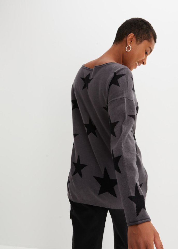 Strickpullover mit Sternenprint