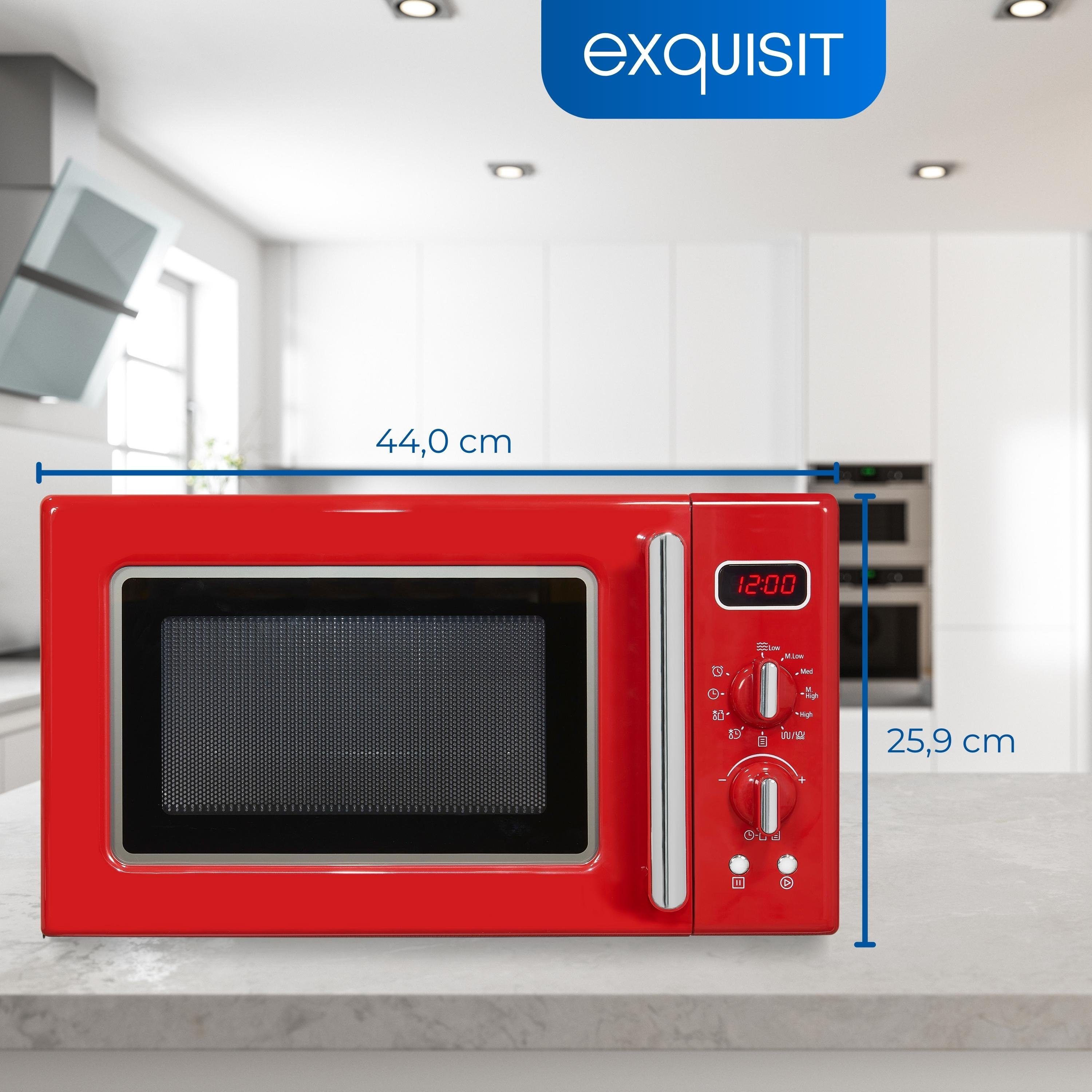 exquisit Mikrowelle RMW720-3G DIG, Grill, Mikrowelle, 20,00 l, attraktives Retro-Design mit praktischer Grillfunktion und Display