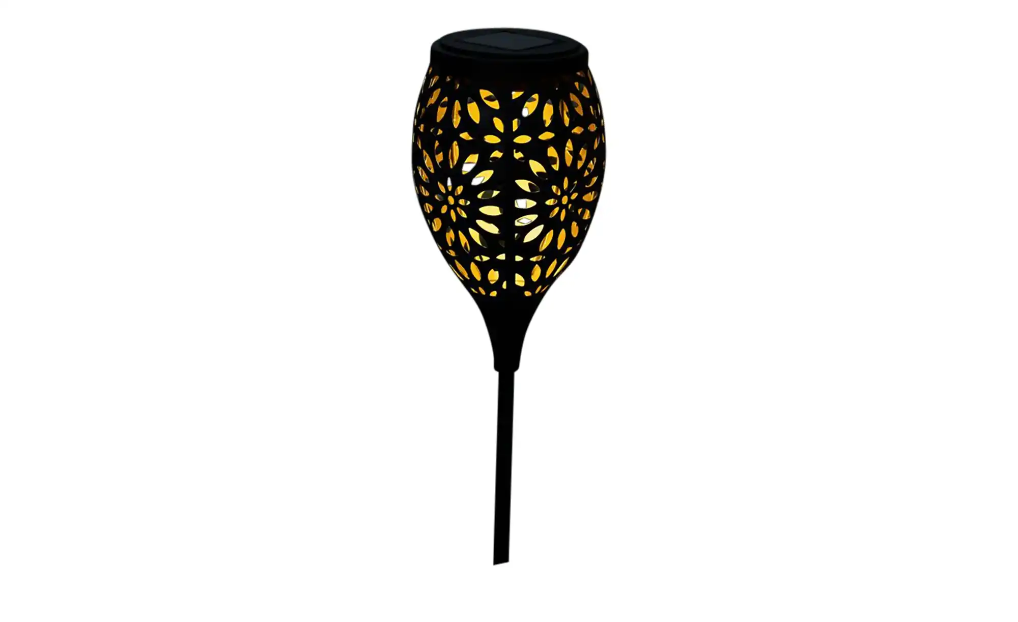LED-Solar-Spieß schwarz/gold, Blume, `groß`