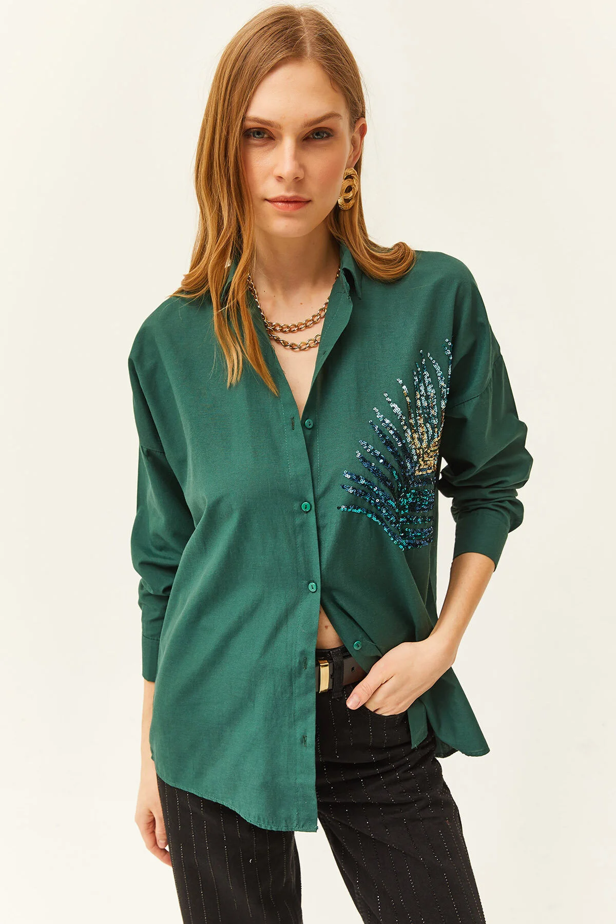 Olalook  Hemd - Grün - Oversized
