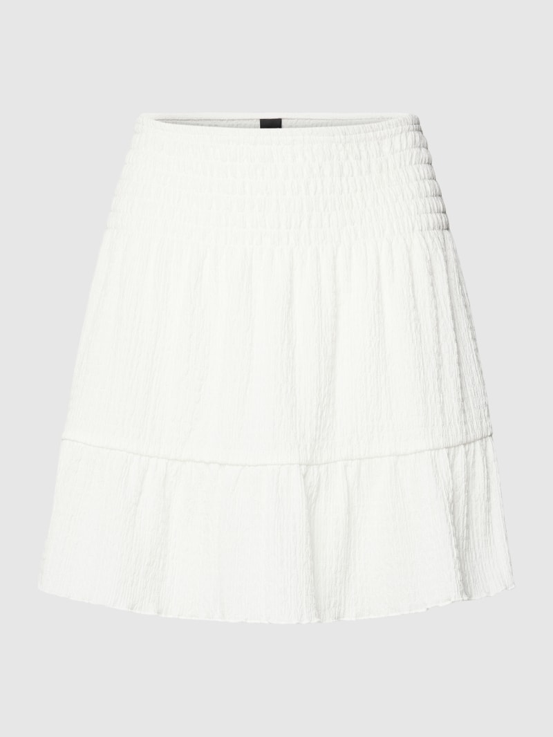 Rock im Stufen-Look mit elastischem Bund in offwhite