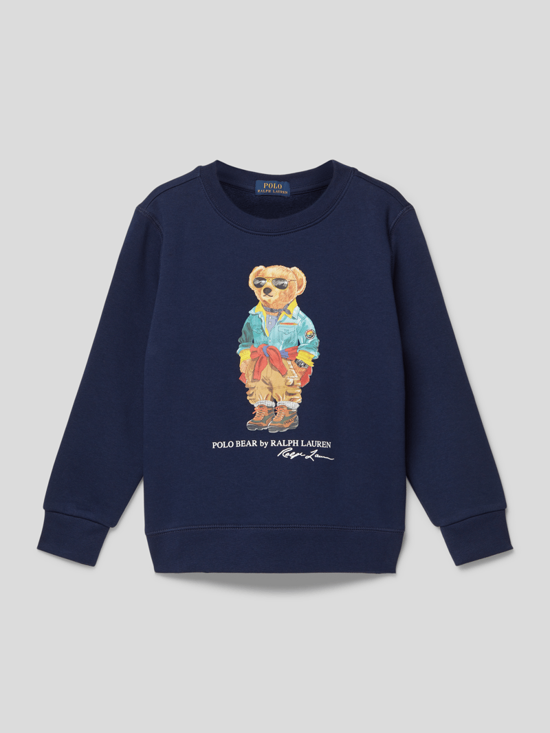 Sweatshirt mit Motiv-Detail in marineblau