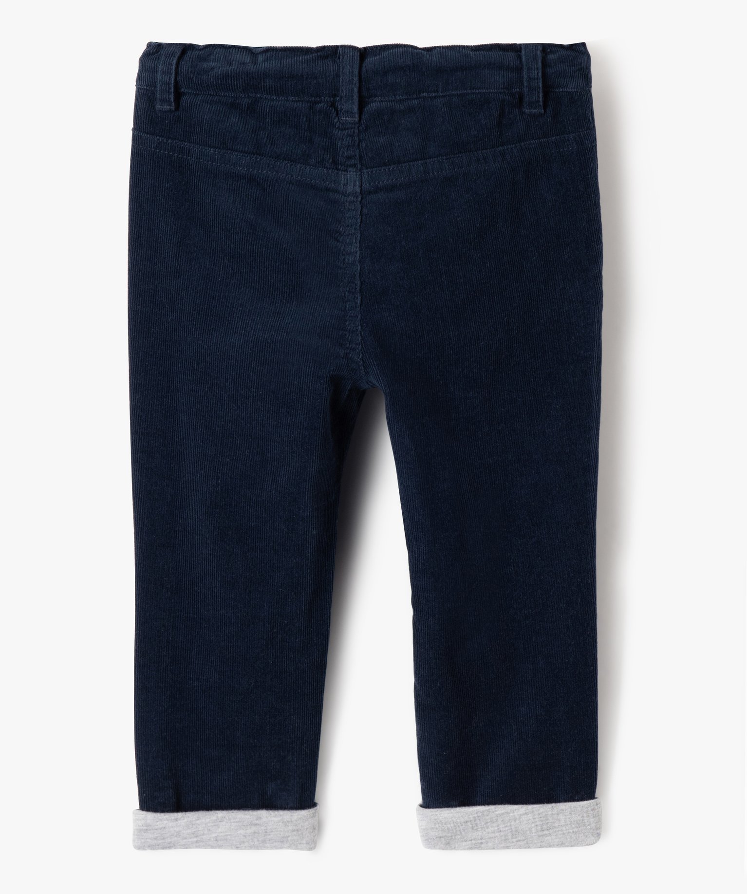 Pantalon bébé Garçon en velours doublé jersey marine | GEMO