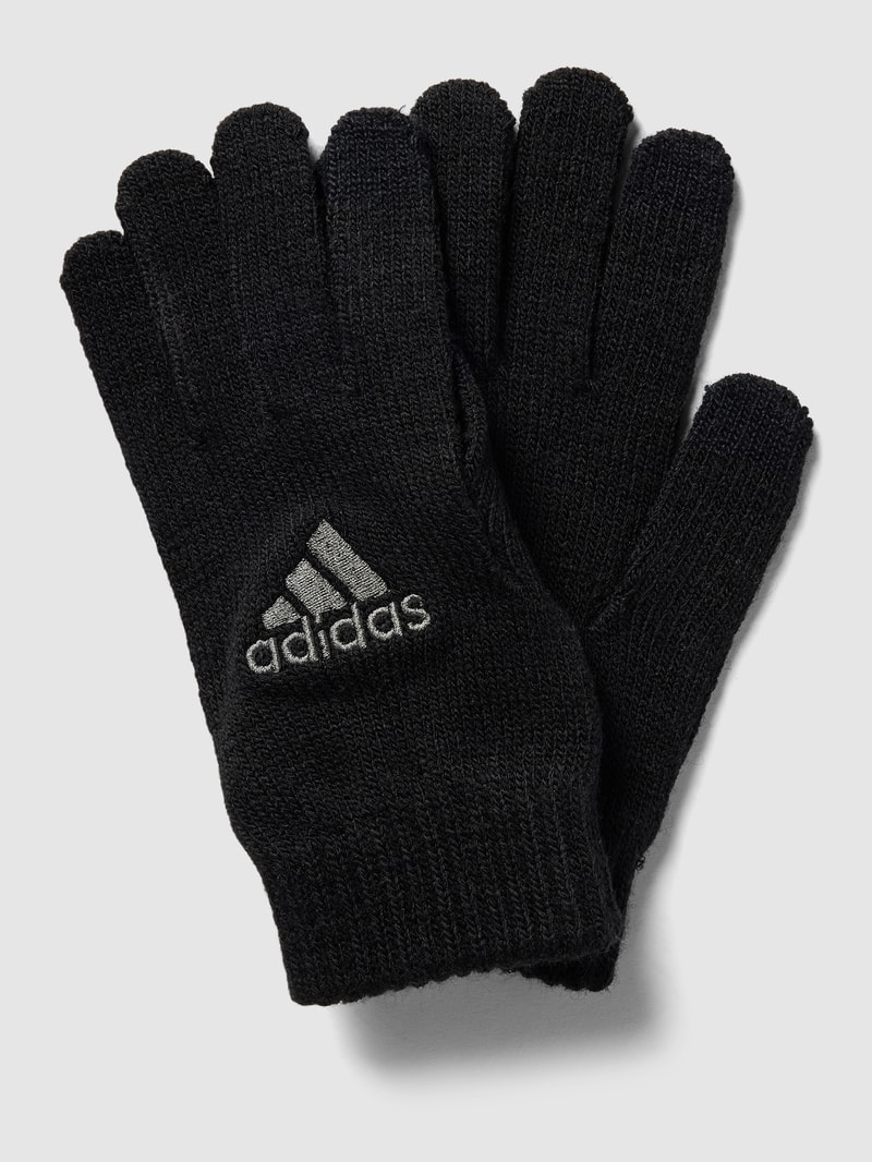 Handschuhe mit Label-Stitching in schwarz
