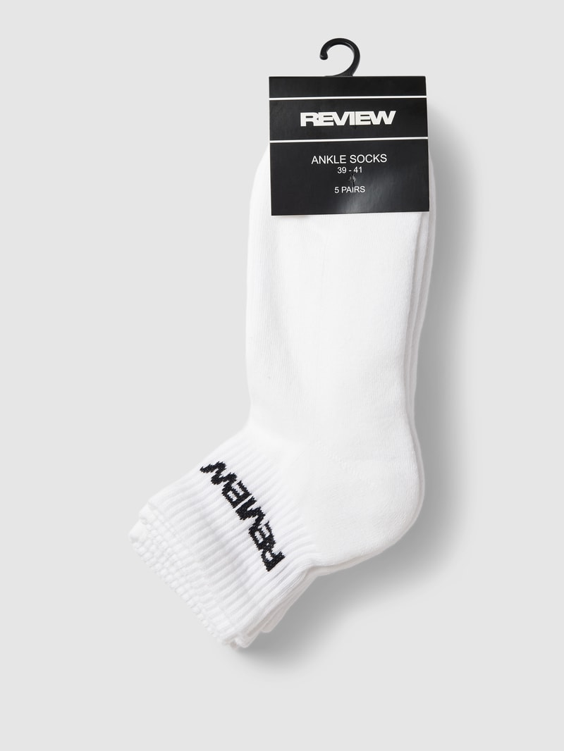 Socken mit Label-Print im 5er-Pack in weiß