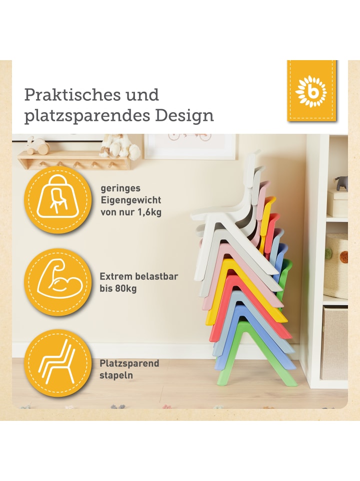 Bieco Spielwaren Kinderstuhl bis 80 kg belastbar - ab 12 Monate in Gelb günstig kaufen onesize
