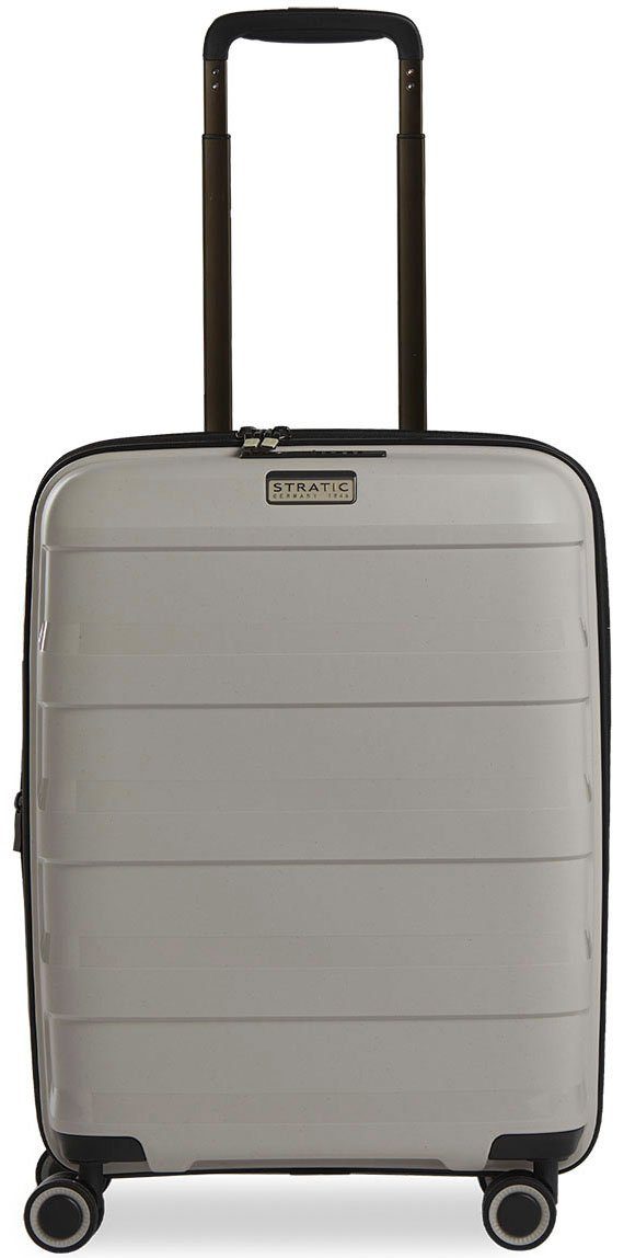 Stratic Hartschalen-Trolley Straw + S, beige, 4 Rollen, mit NFC-Chip