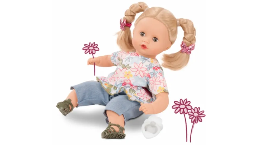 Götz - Muffin Minimaxi, Babypuppe mit blonden Haaren und blauen Schlafaugen 33 cm