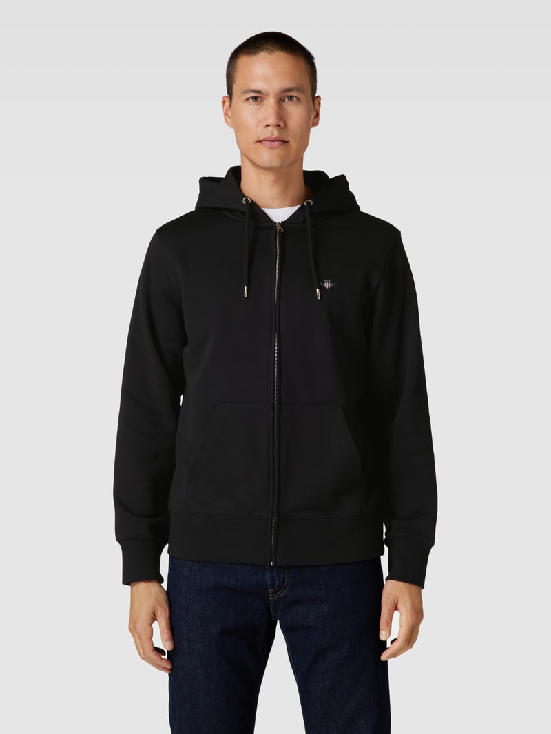 Sweatjacke mit Kapuze in schwarz
