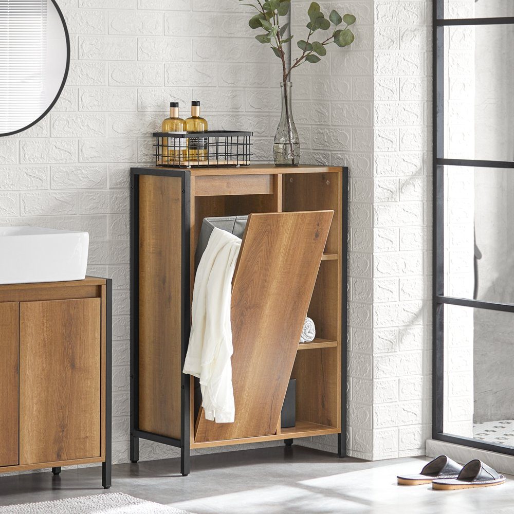 SoBuy Wäscheschrank BZR65 mit ausklappbarem Wäschesäcken Wäschesack Wäschetruhe