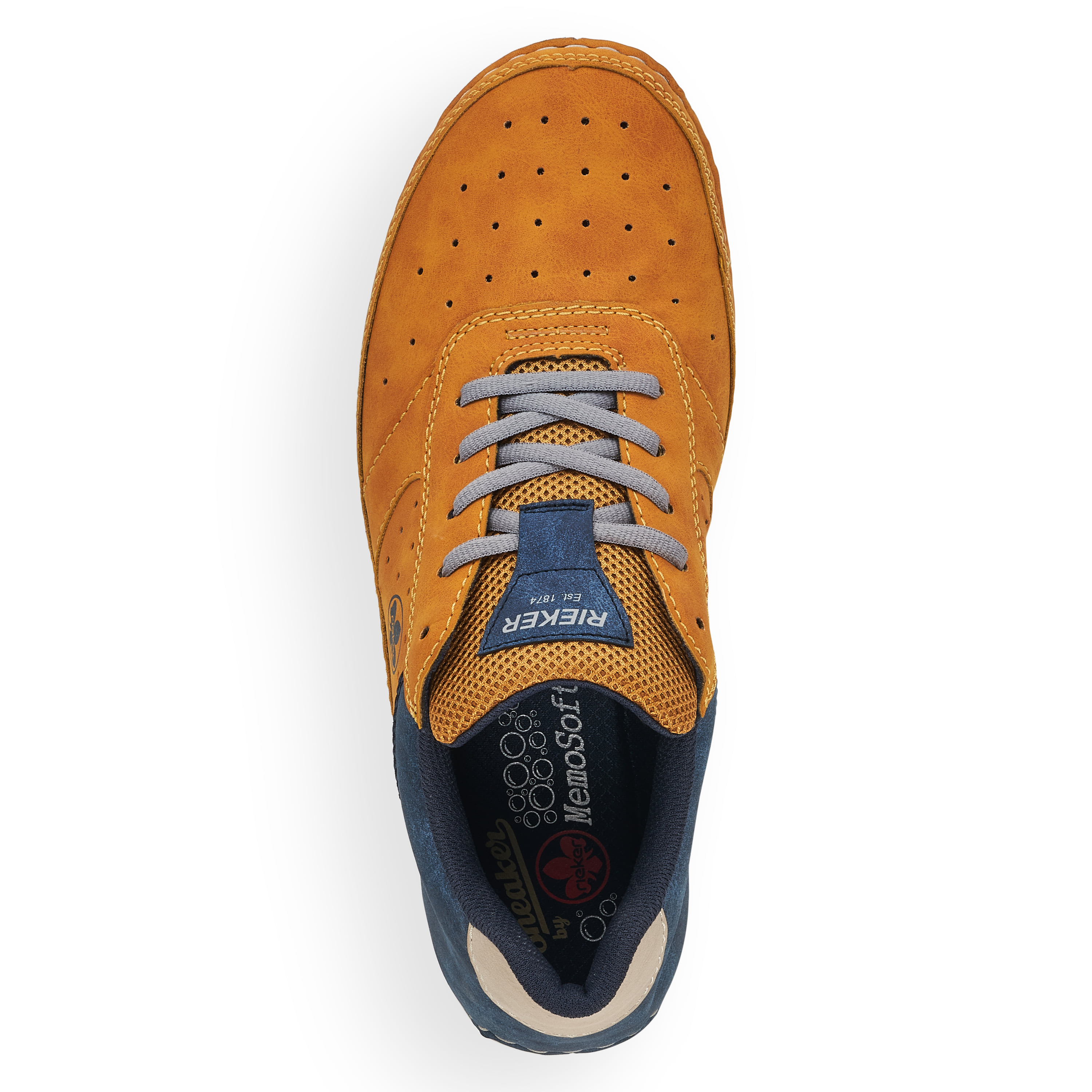 Rieker Herren Schnürschuhe goldgelb-königsblau