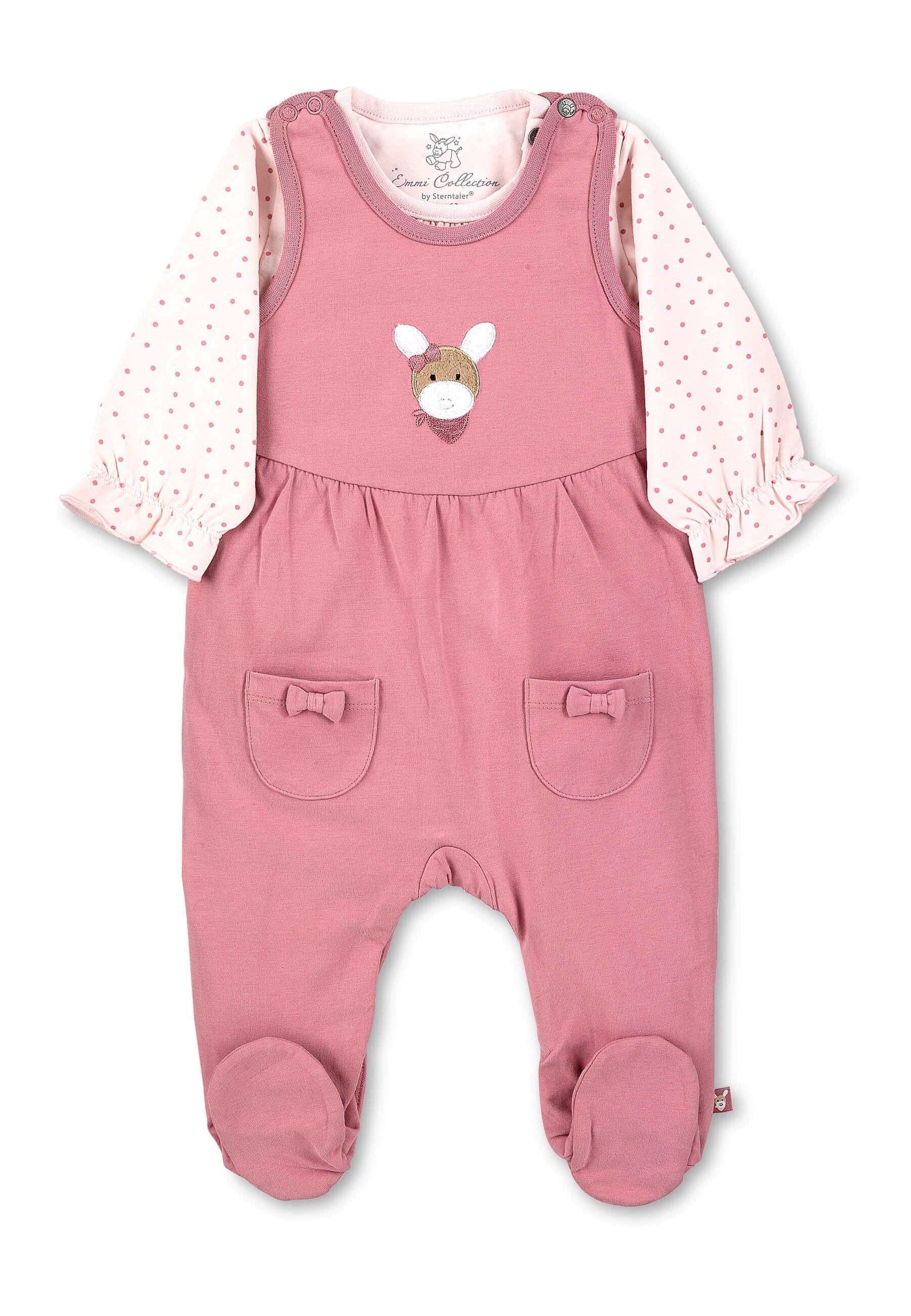 GOTS Strampler-Set Jersey Esel Emmi Girl mit Stick