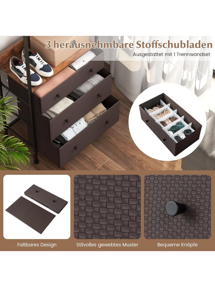 COSTWAY Garderobenständer 55x28x176cm in Braun günstig kaufen onesize