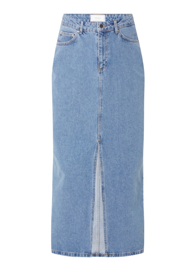 Gonna lunga in denim Frankie Neo Noir con spacco