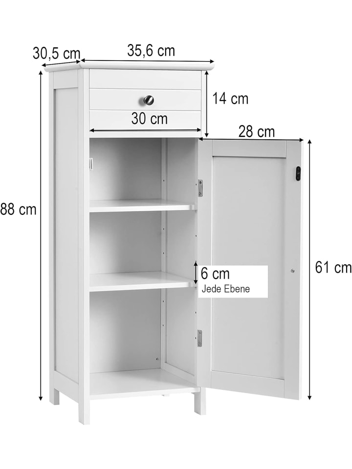 COSTWAY Badezimmerschrank in Weiß günstig kaufen onesize