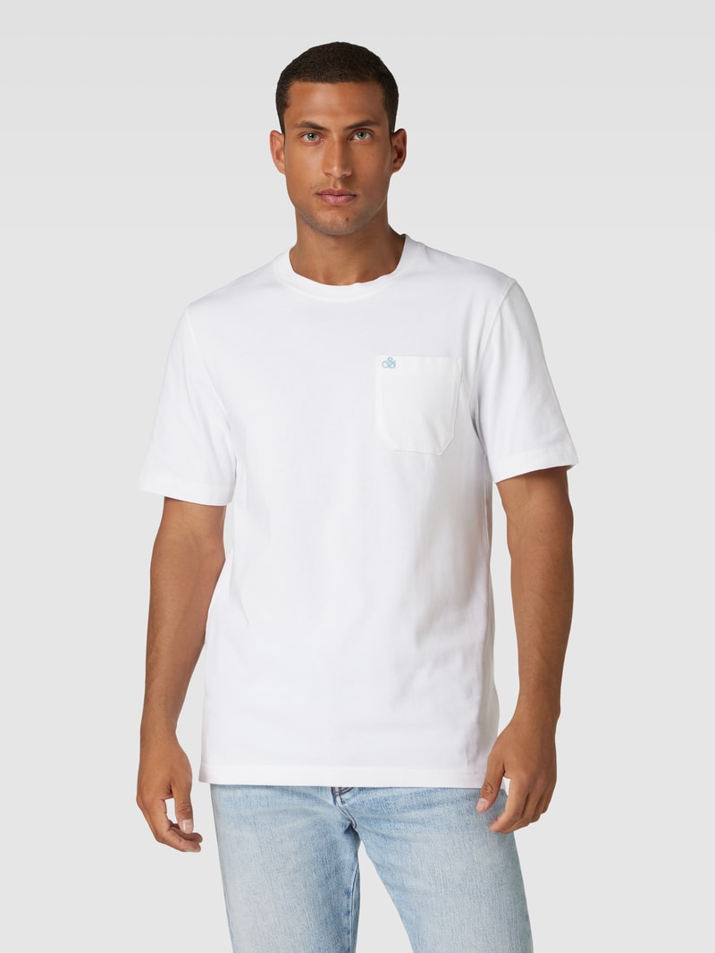 T-Shirt mit Brusttasche in weiß