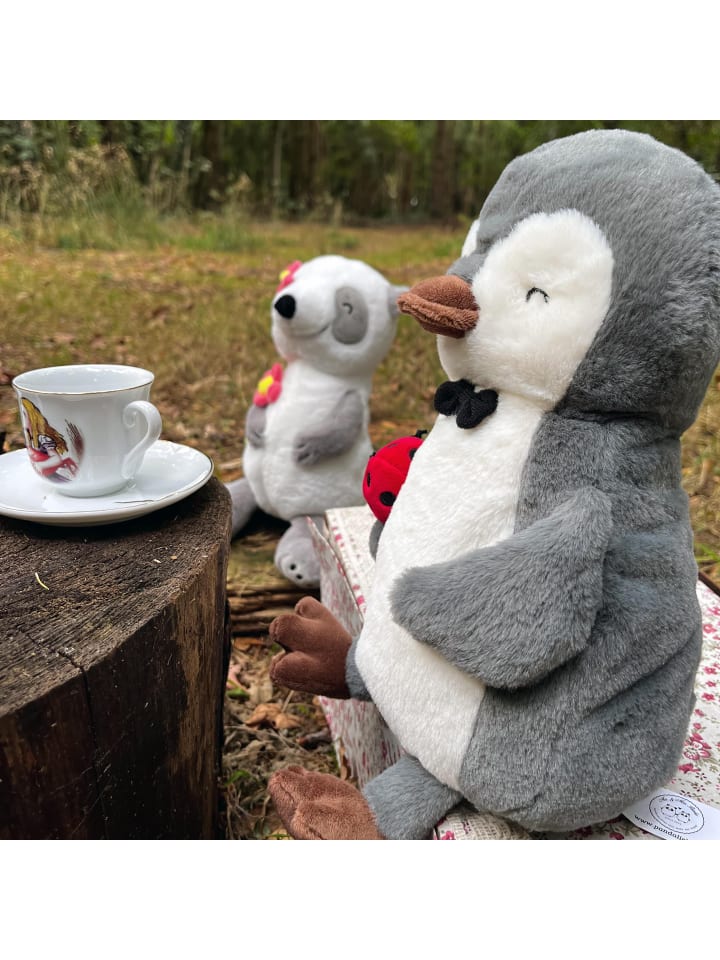 Mr. & Mrs. Panda Kuscheltier Pinguin Marienkäfer mit Spruch in Grau Pastell günstig kaufen onesize