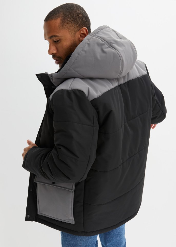 Steppjacke mit Kapuze und recyceltem Polyester