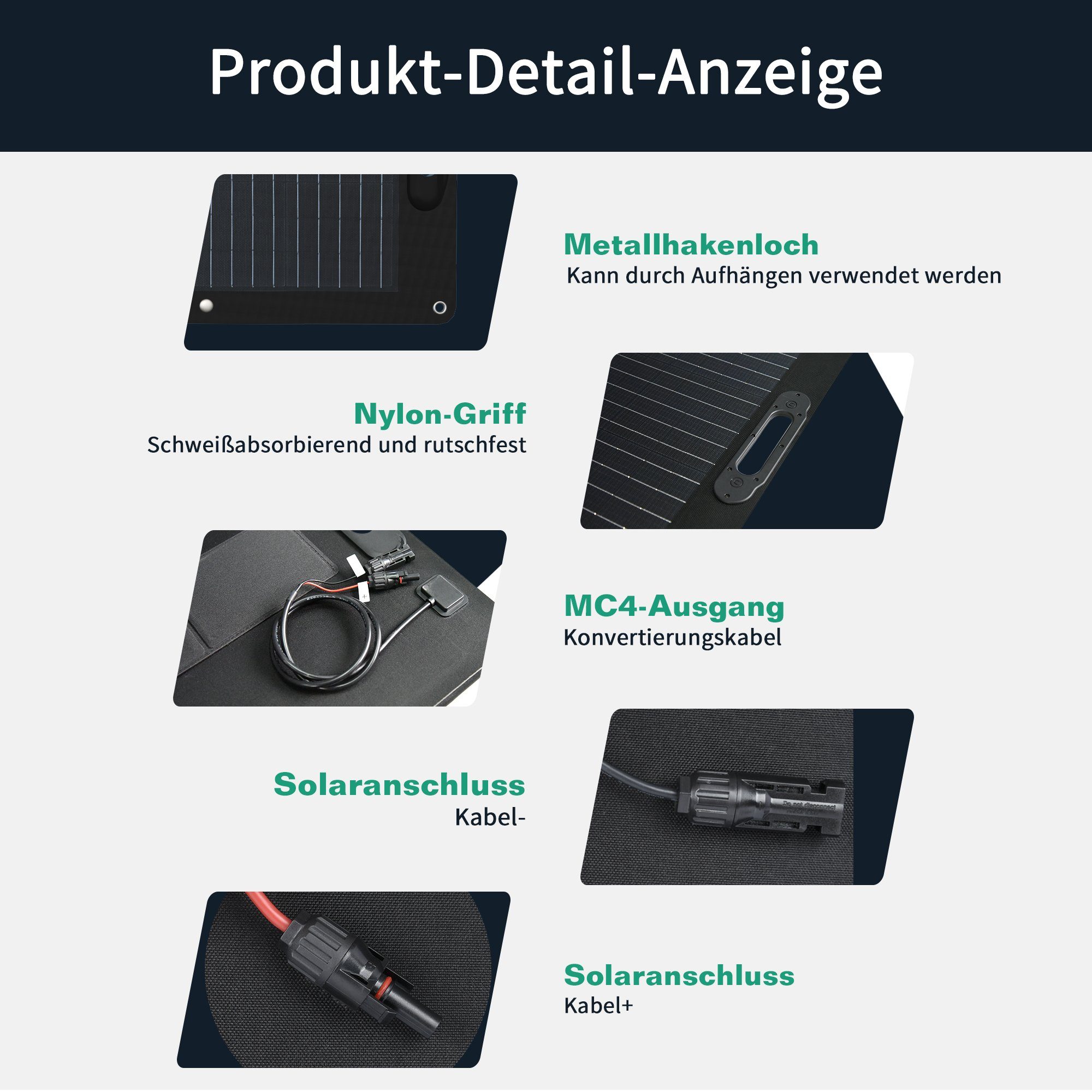 Merax Solaranlage SD200, 200,00 W, Monokristallin, Faltbar und Mobil, Solarmodul tragbar, Solarpanel wasserdicht
